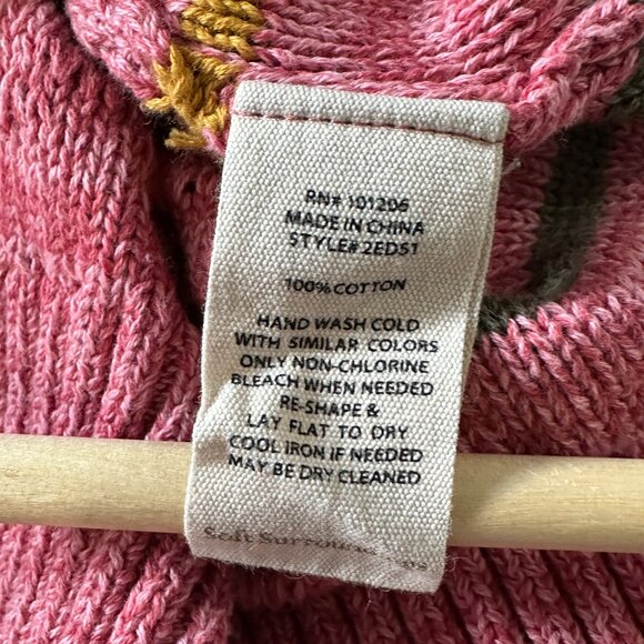 Soft Surroundings Size XL Pink Striped Textured Longline Pullover Sweater - Picture 5 of 6